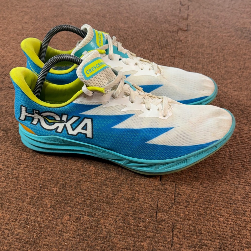 Hoka One One Crescendo MD Track Spikes Blue White Yellow 1134520 Mens 11 B+ fast